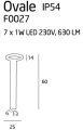 Maxlight Ovale F0027 Lampa Zewnętrzna Mała IP54  rys techninczny