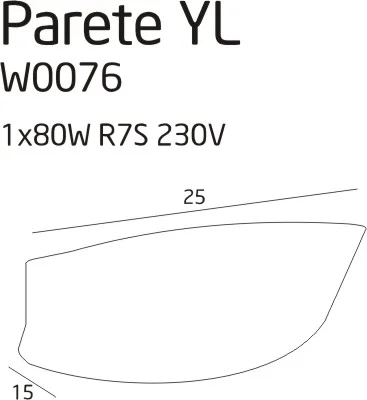 Maxlight Parete W0076 Kinkiet Żółty rys techniczny