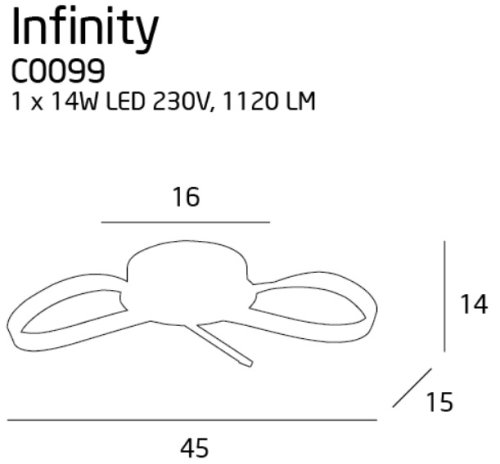 Maxlight Infinity C0099 Plafon Chrom  rys techninczy