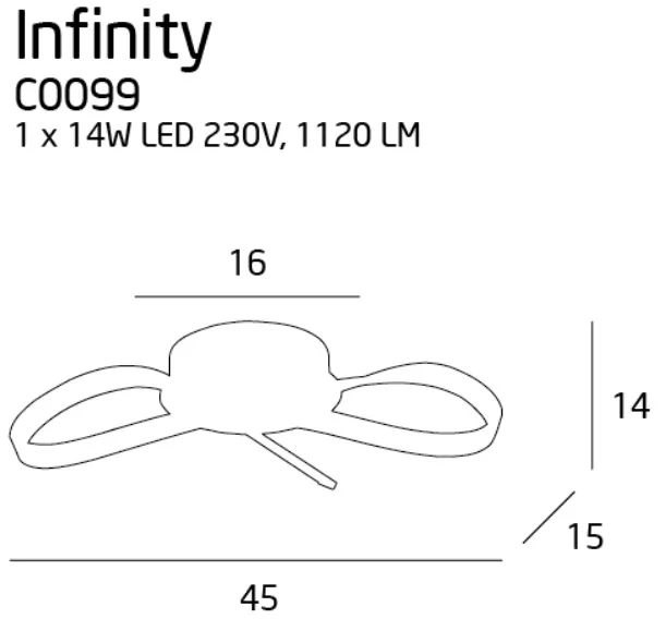 Maxlight Infinity C0099 Plafon Chrom  rys techninczy